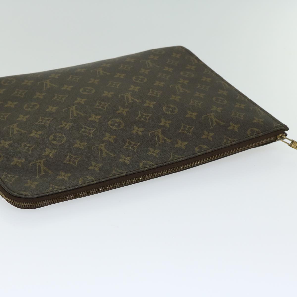 LOUIS VUITTON Monogram Poche Document Briefcase M53400 LV Auth yk10753