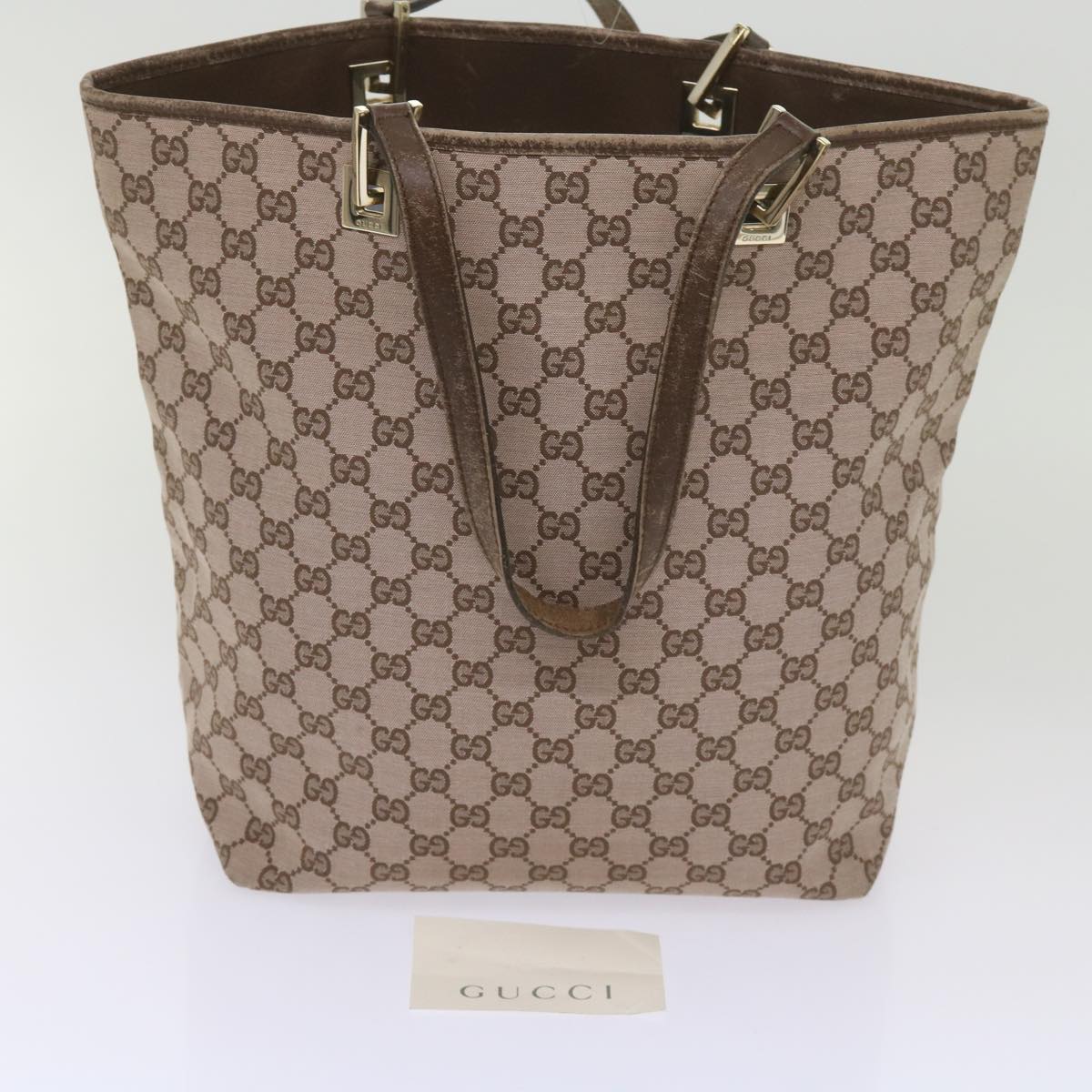 GUCCI GG Canvas Tote Bag Brown 002 1098 Auth yk10768