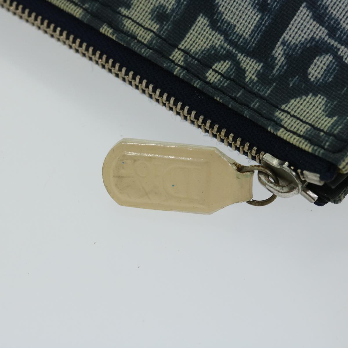 Christian Dior Trotter Canvas Saddle Pouch Accessory Pouch Navy Auth yk10773