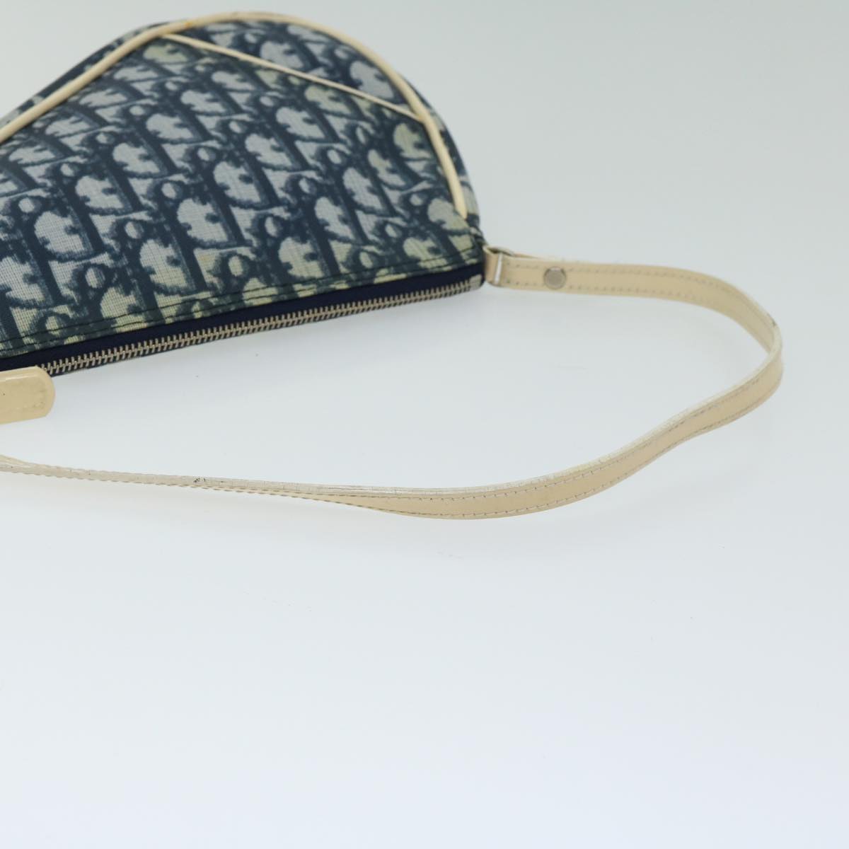 Christian Dior Trotter Canvas Saddle Pouch Accessory Pouch Navy Auth yk10773