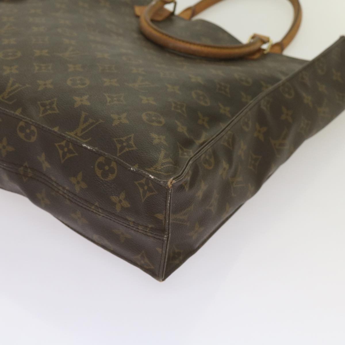 LOUIS VUITTON Monogram Sac Plat Hand Bag M51140 LV Auth yk10795