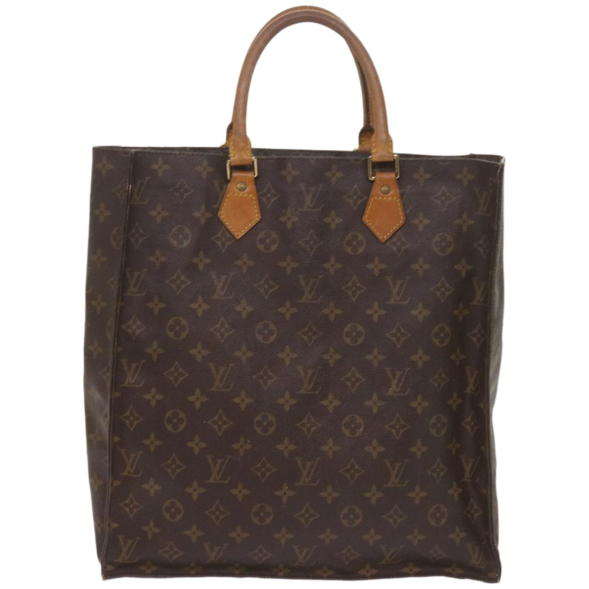 LOUIS VUITTON Monogram Sac Plat Hand Bag M51140 LV Auth yk10795