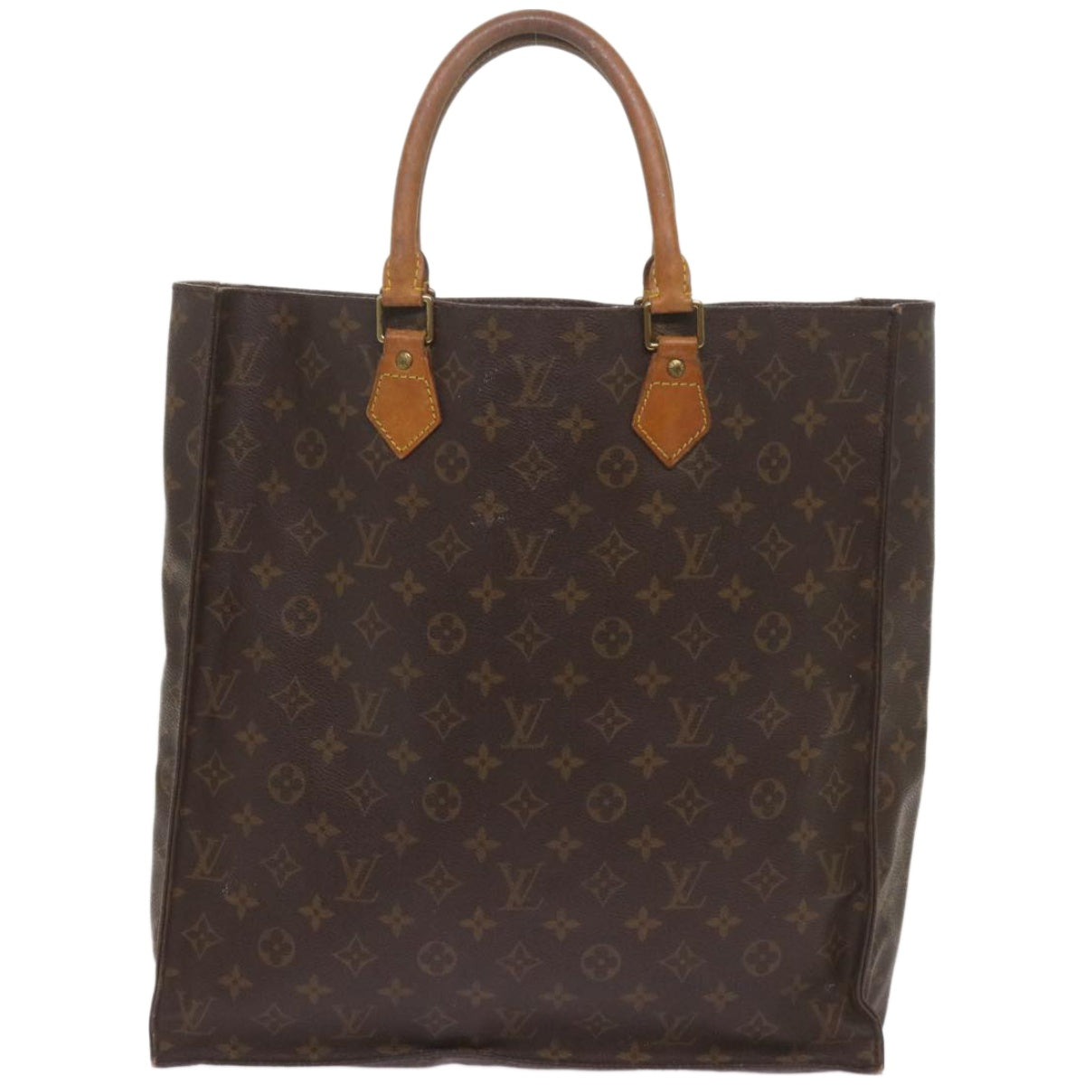 LOUIS VUITTON Monogram Sac Plat Hand Bag M51140 LV Auth yk10795