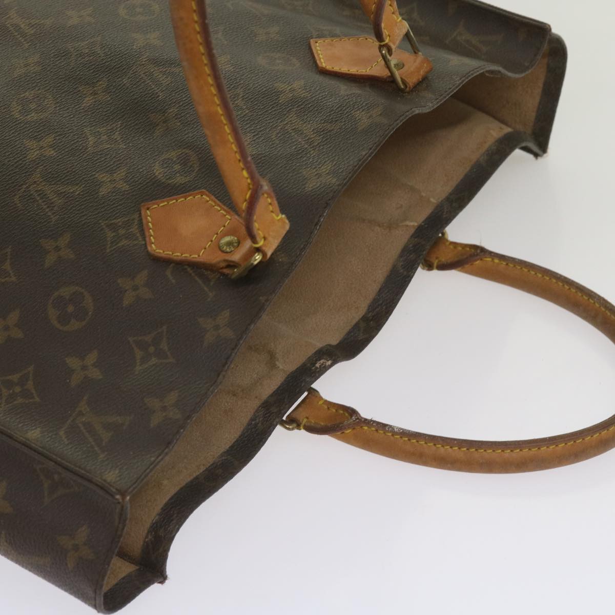 LOUIS VUITTON Monogram Sac Plat Hand Bag M51140 LV Auth yk10795