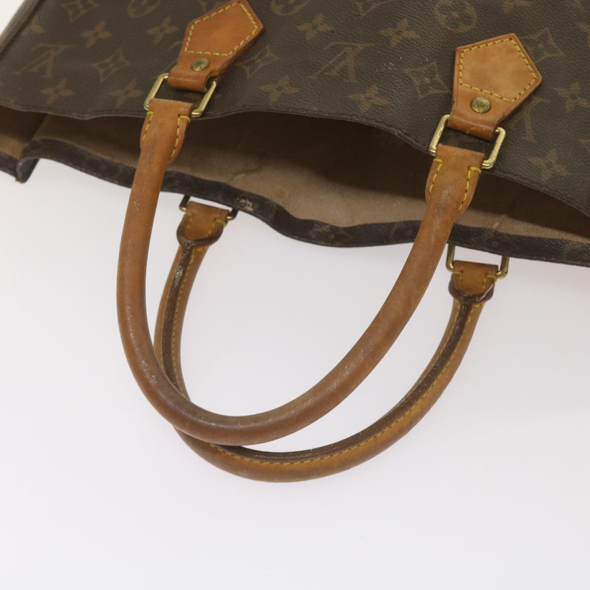 LOUIS VUITTON Monogram Sac Plat Hand Bag M51140 LV Auth yk10795