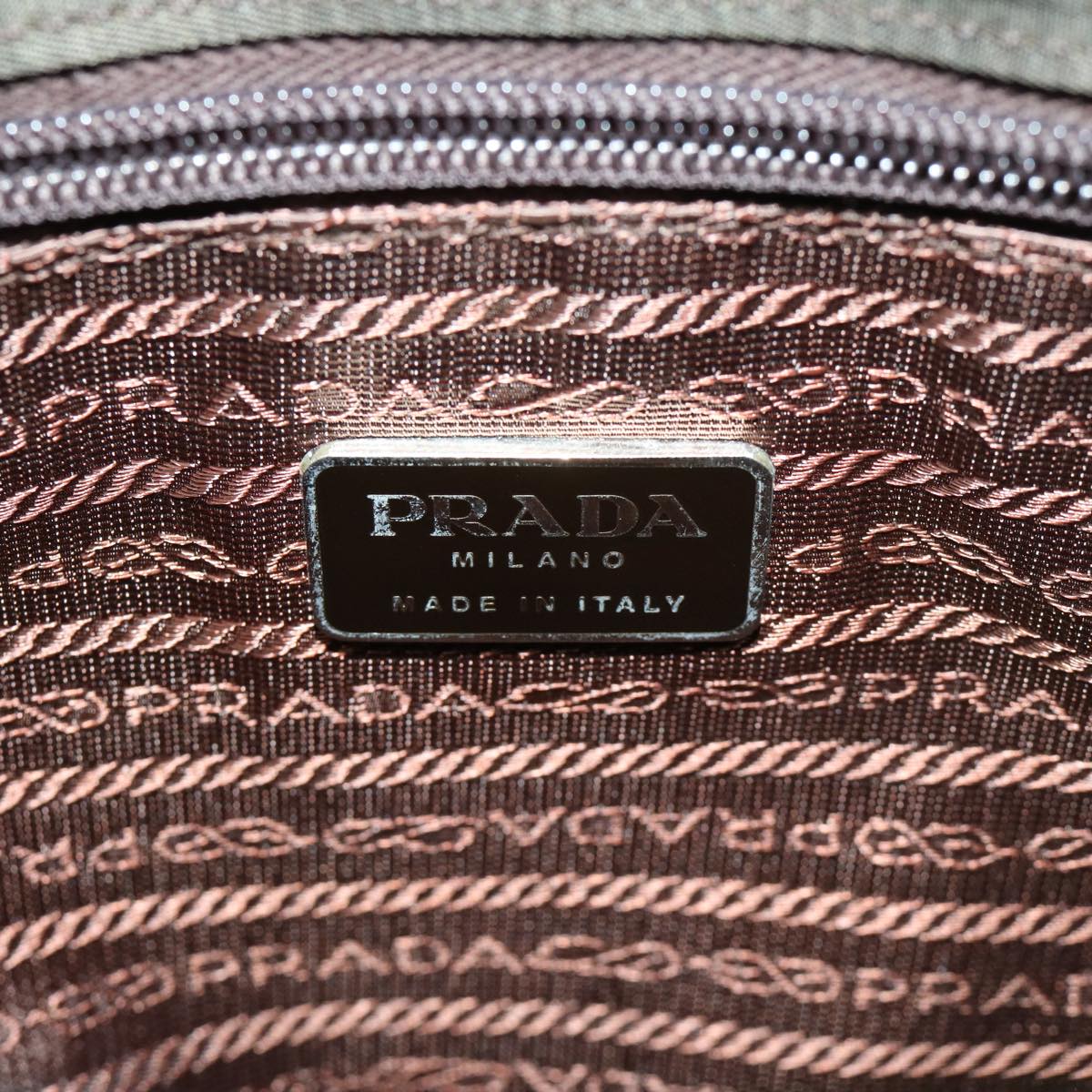 PRADA Shoulder Bag Nylon Khaki Auth yk10807