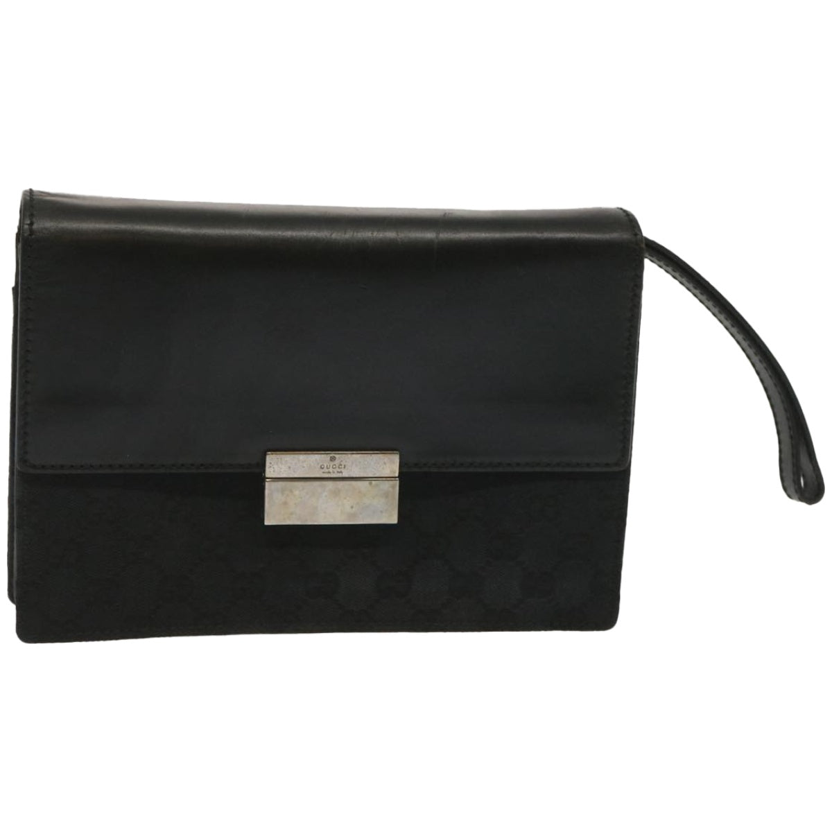 GUCCI GG Canvas Clutch Bag Black 018 1613 Auth yk10825