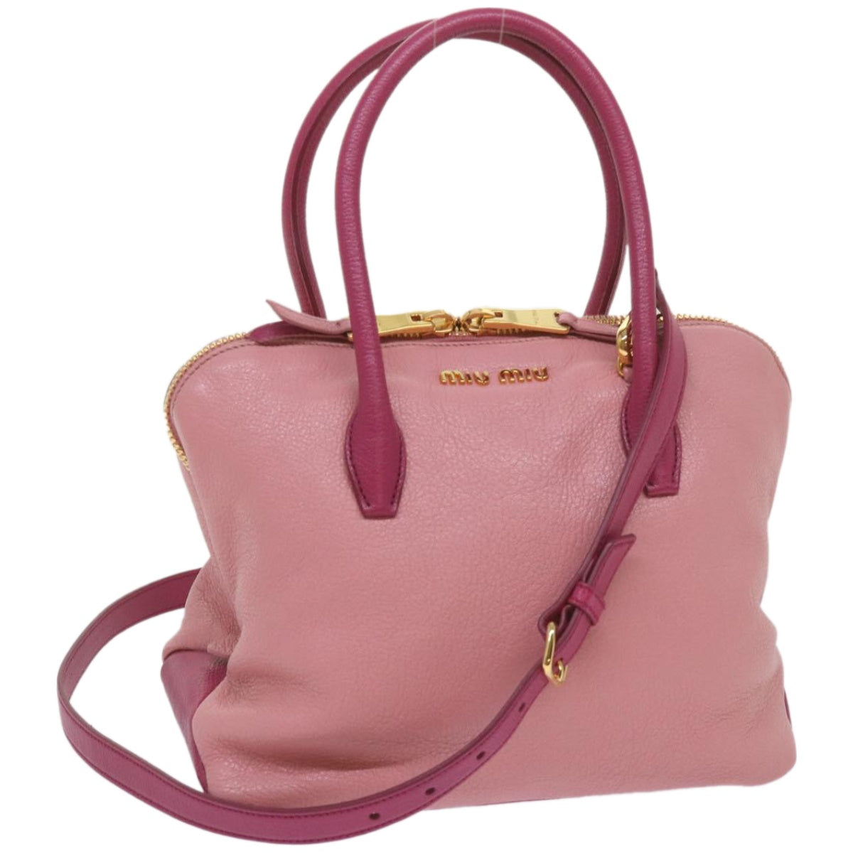 Miu Miu Hand Bag Leather 2way Pink Auth yk10851