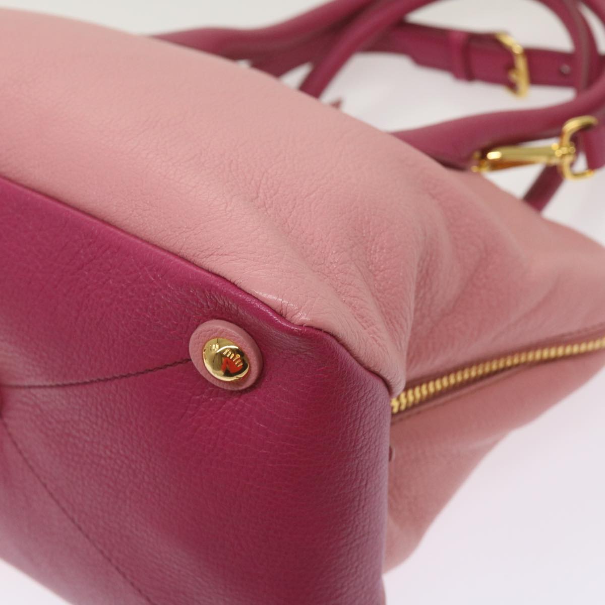 Miu Miu Hand Bag Leather 2way Pink Auth yk10851