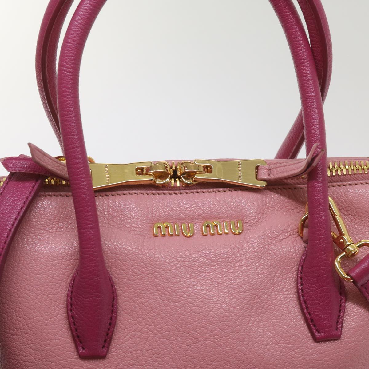 Miu Miu Hand Bag Leather 2way Pink Auth yk10851