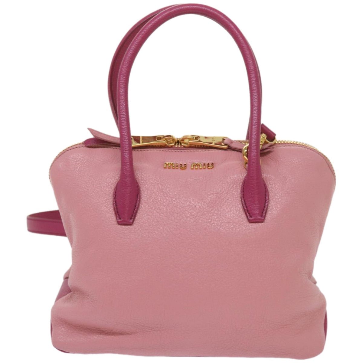 Miu Miu Hand Bag Leather 2way Pink Auth yk10851