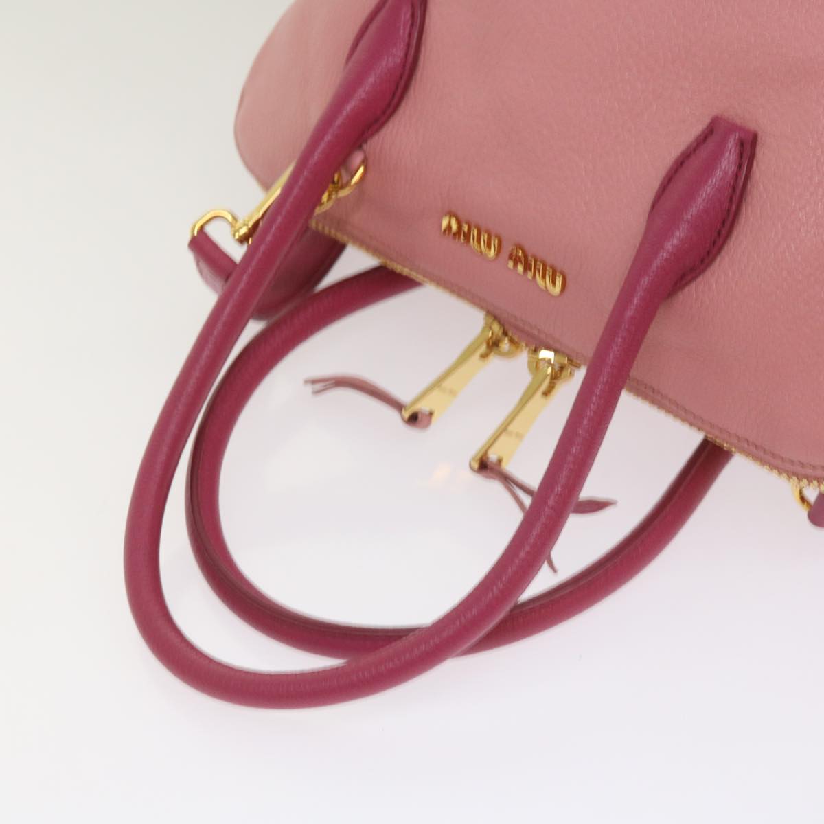 Miu Miu Hand Bag Leather 2way Pink Auth yk10851