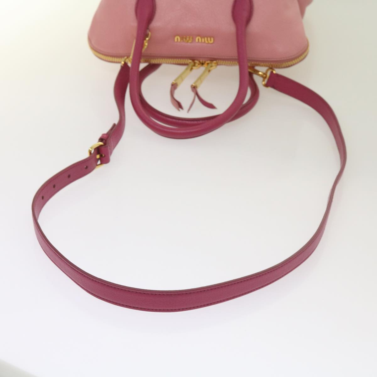 Miu Miu Hand Bag Leather 2way Pink Auth yk10851