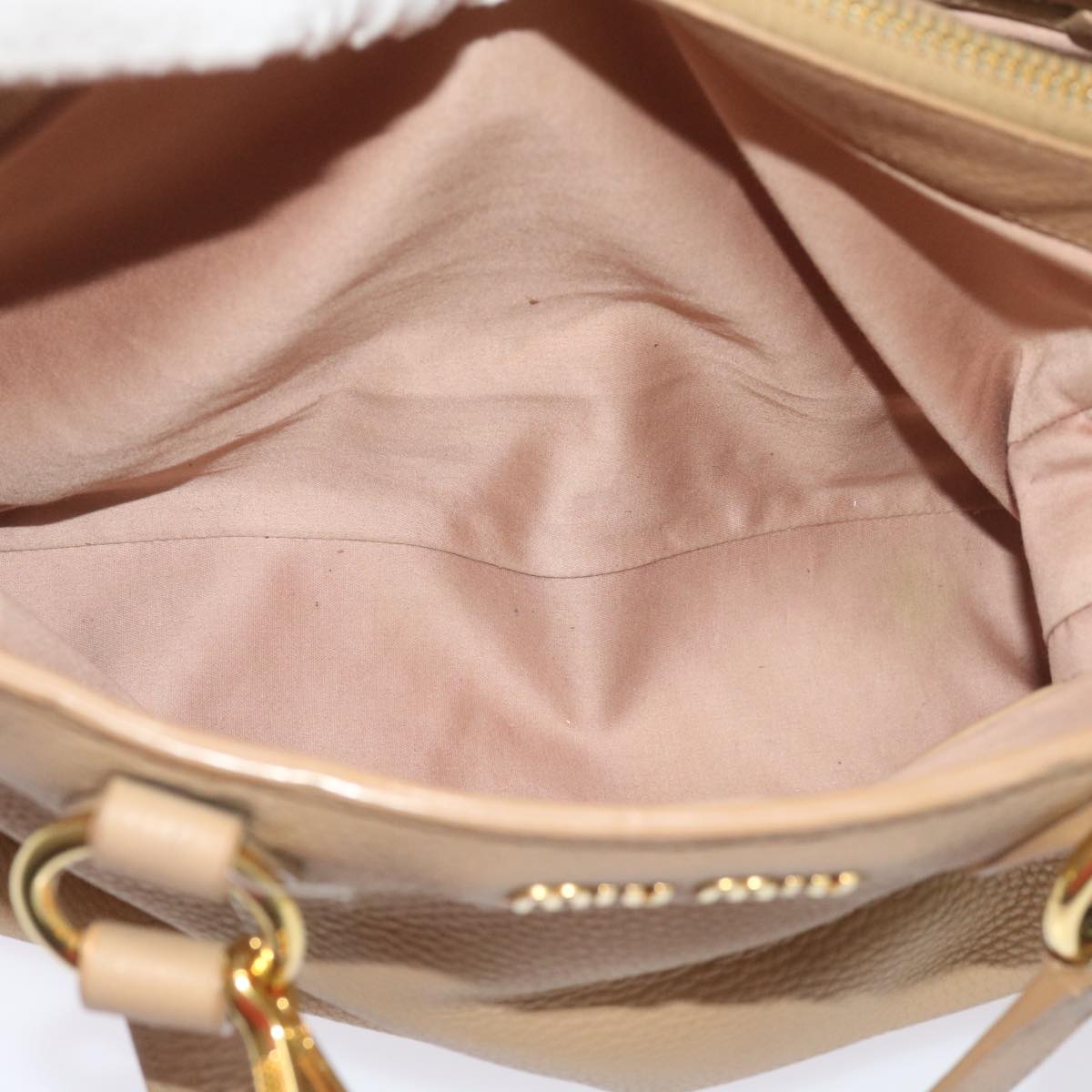 Miu Miu Hand Bag Leather 2way Beige Auth yk10858