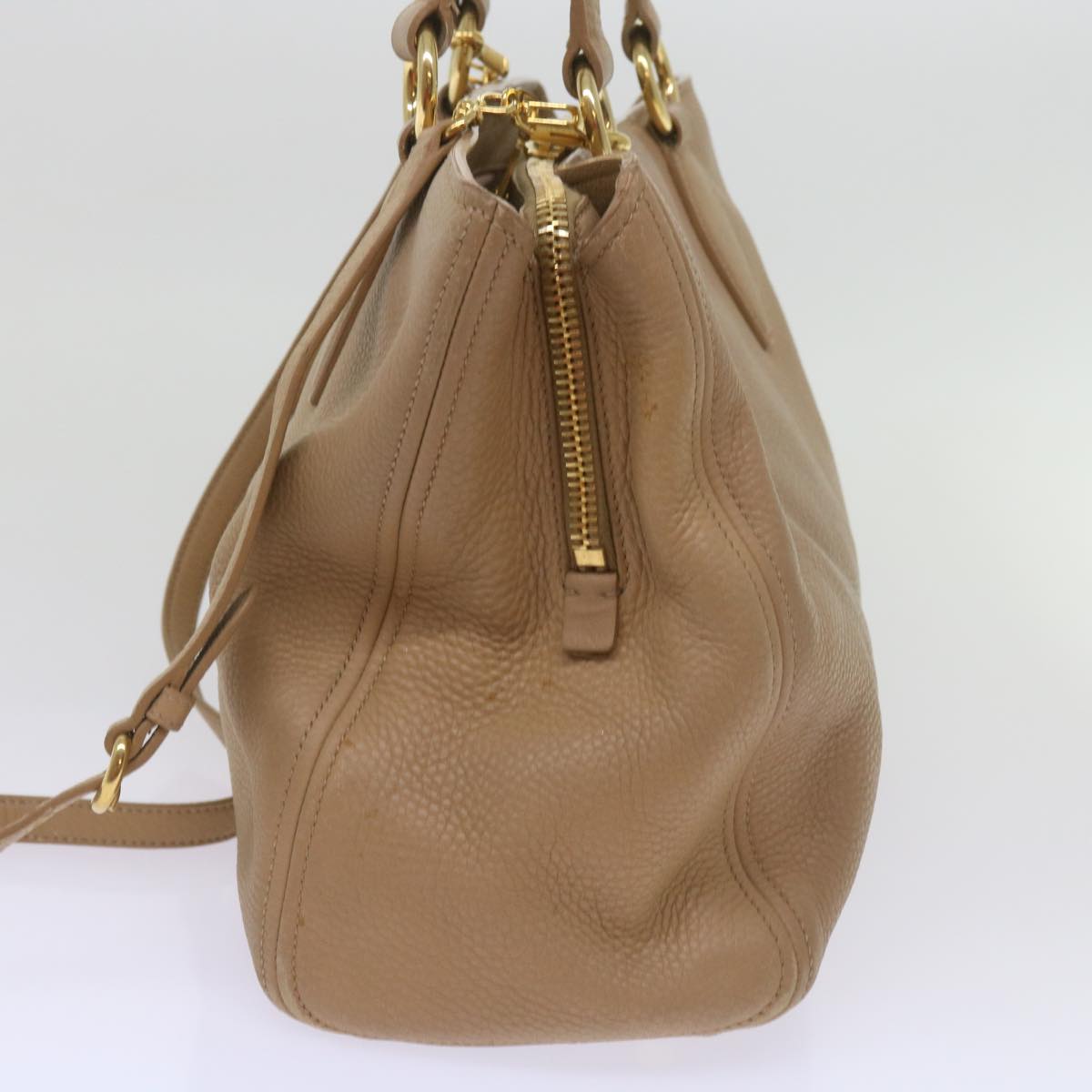 Miu Miu Hand Bag Leather 2way Beige Auth yk10858