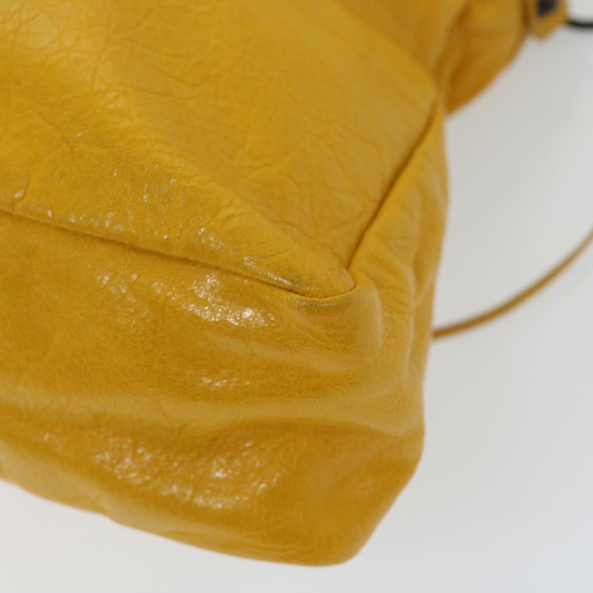 BALENCIAGA The Town Hand Bag Leather Yellow 240579 Auth yk10881