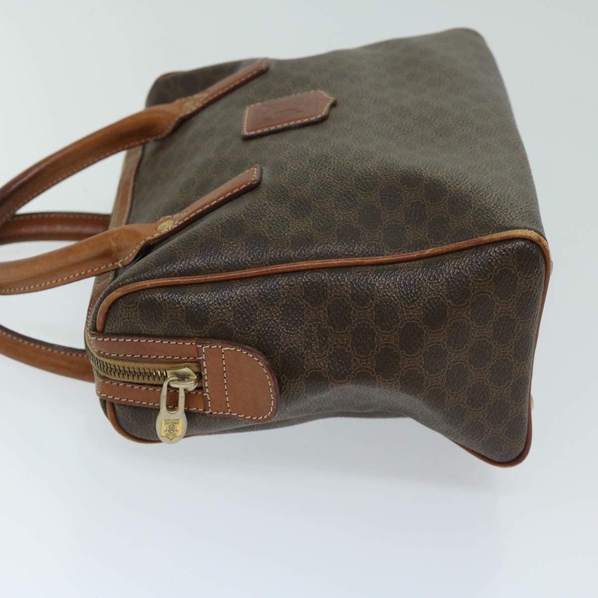 CELINE Macadam Canvas Hand Bag PVC Brown Auth yk10901