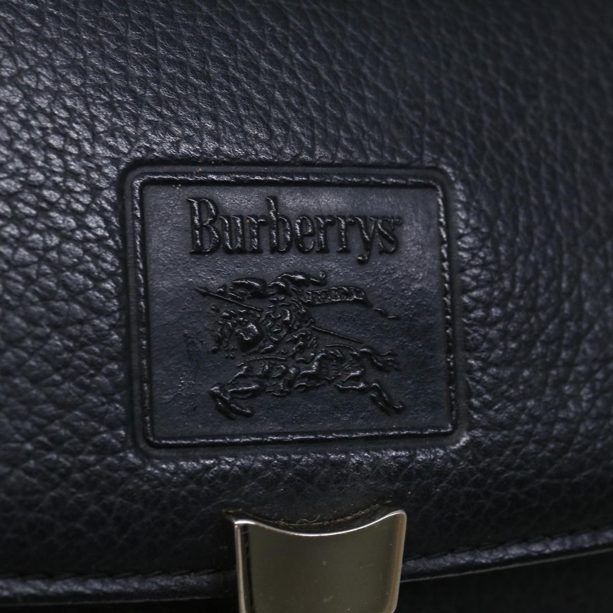 Burberrys Hand Bag Leather Black Auth yk10929