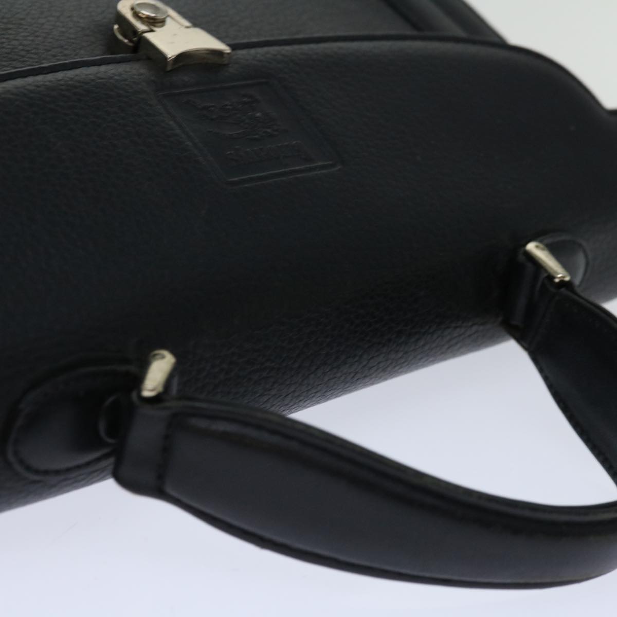 Burberrys Hand Bag Leather Black Auth yk10929