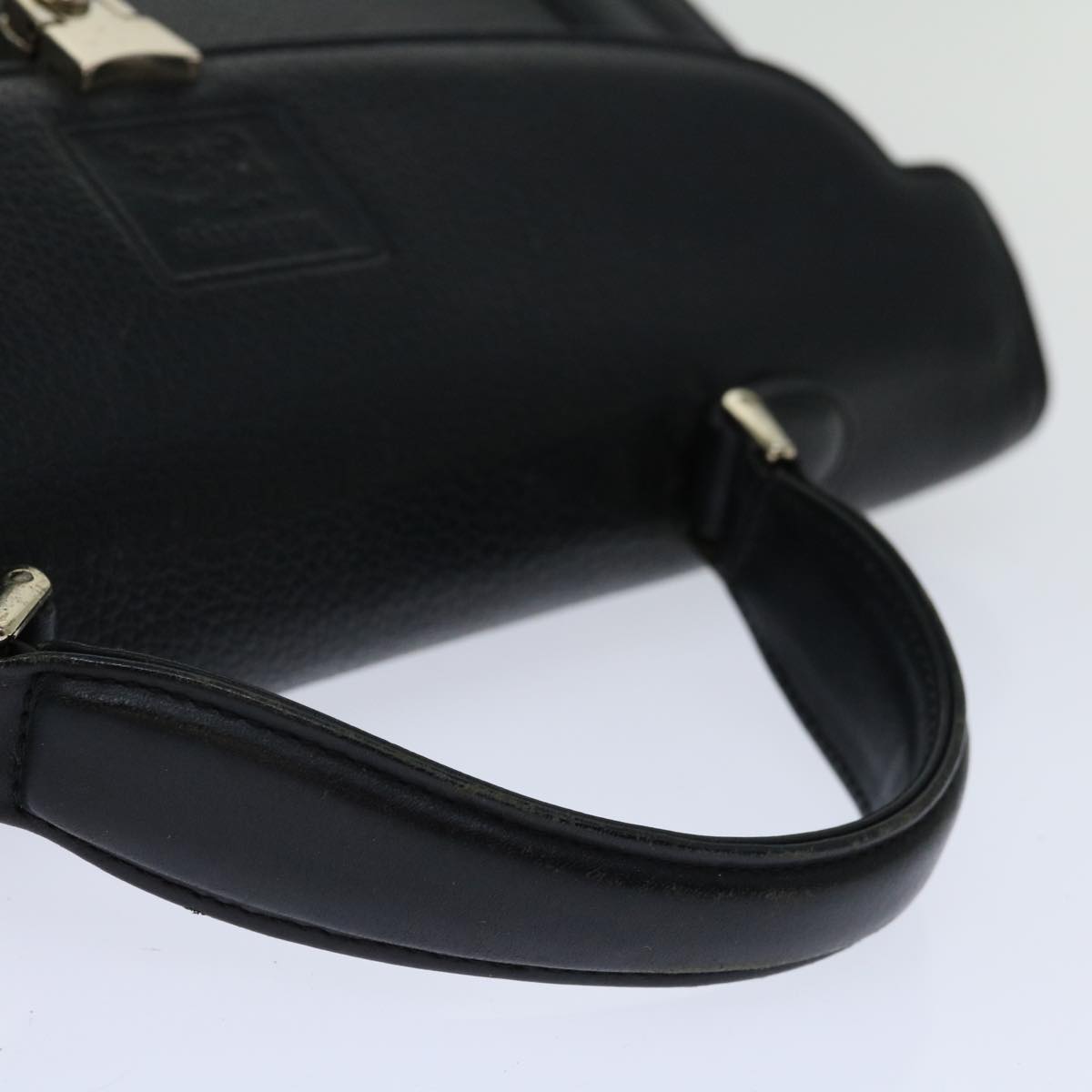 Burberrys Hand Bag Leather Black Auth yk10929