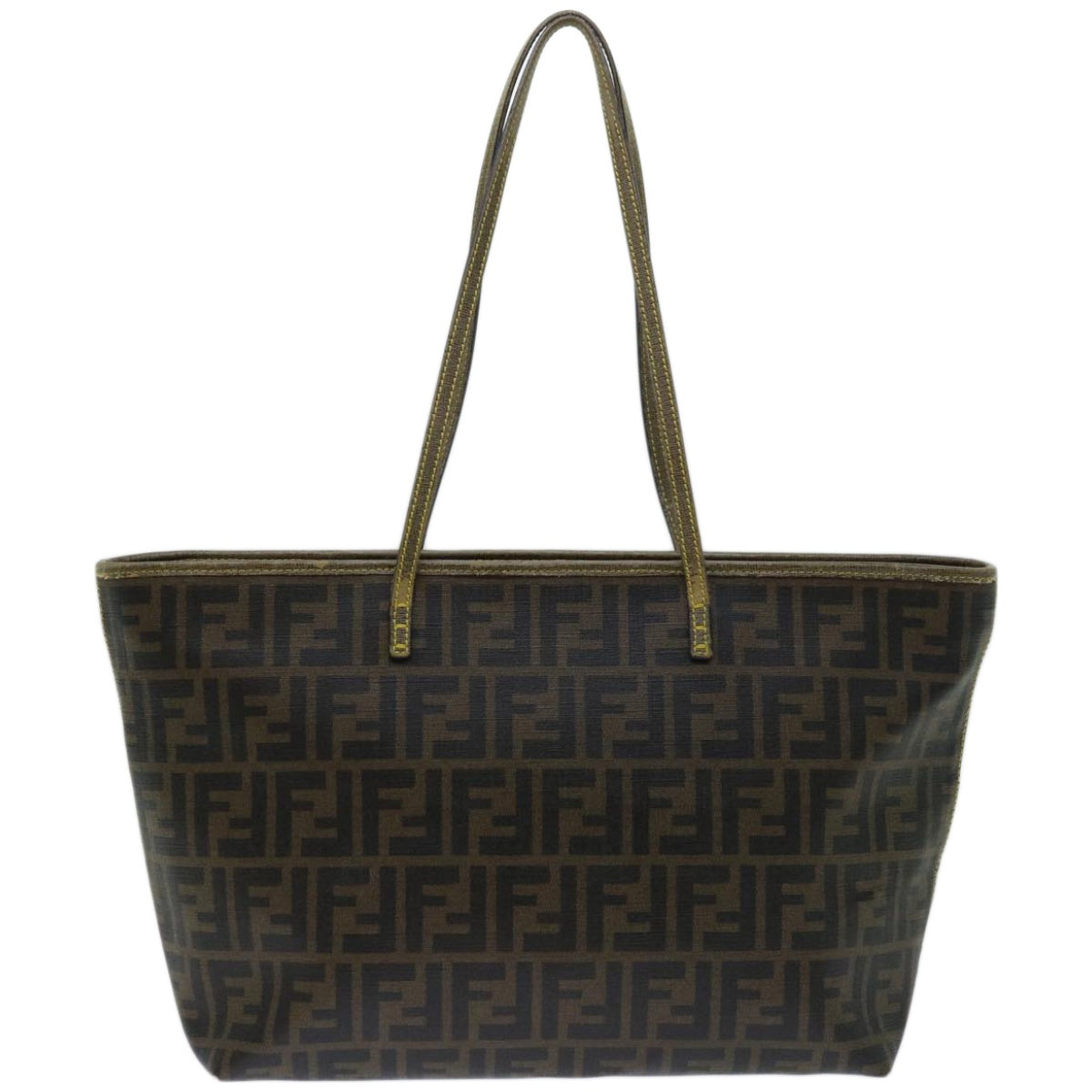 FENDI Zucca Canvas Tote Bag Black Brown Auth yk10957