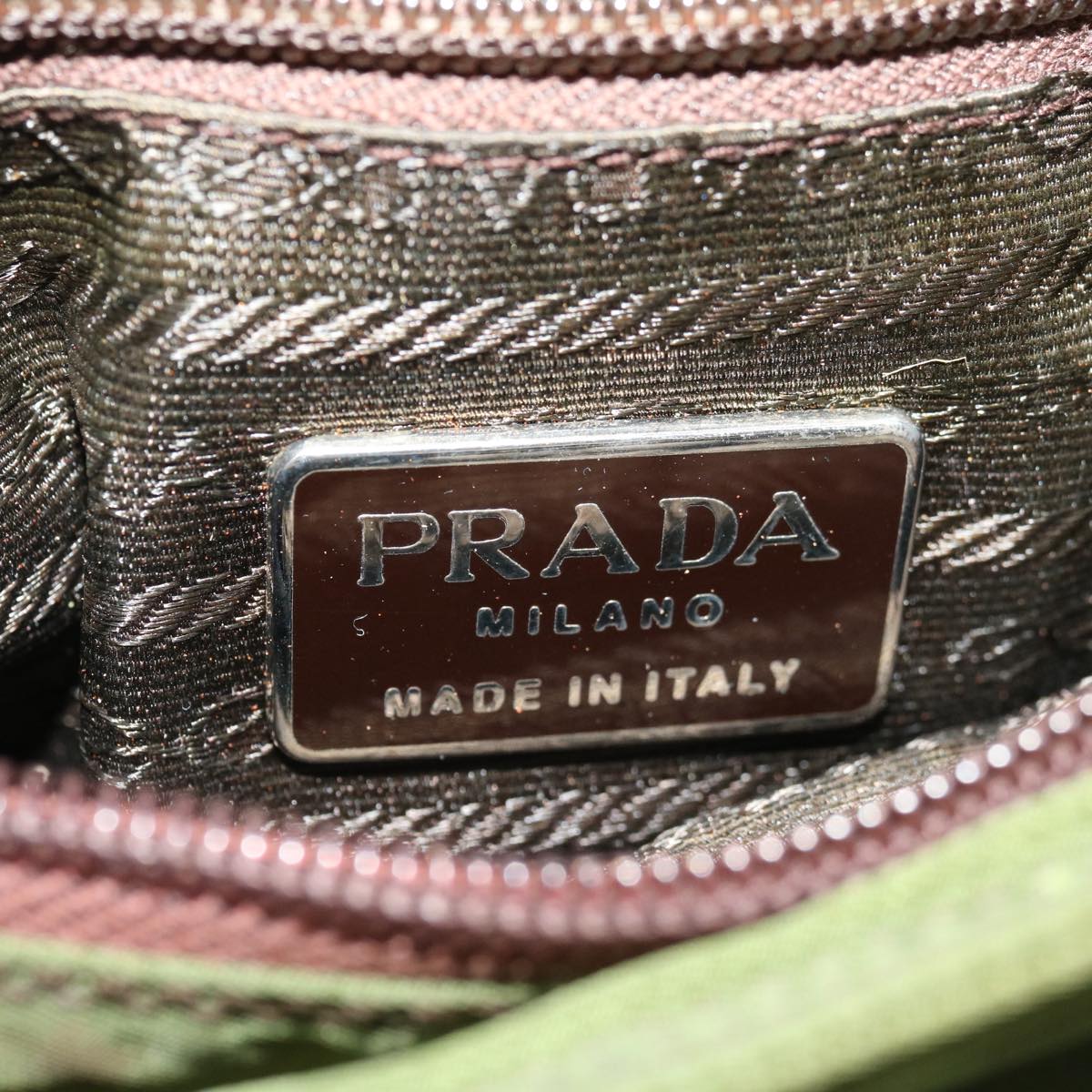 PRADA Hand Bag Nylon Green Auth yk10958