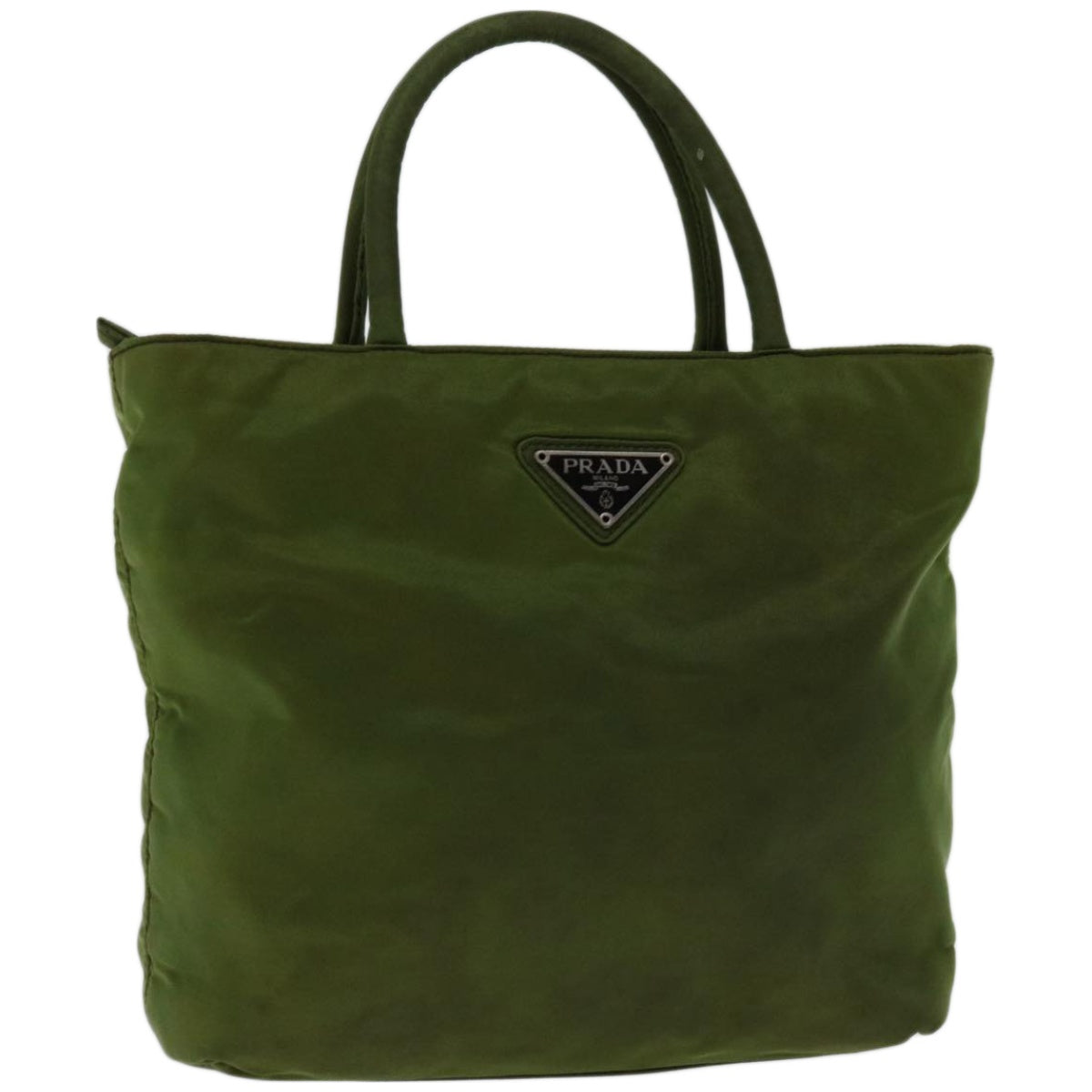 PRADA Hand Bag Nylon Green Auth yk10958