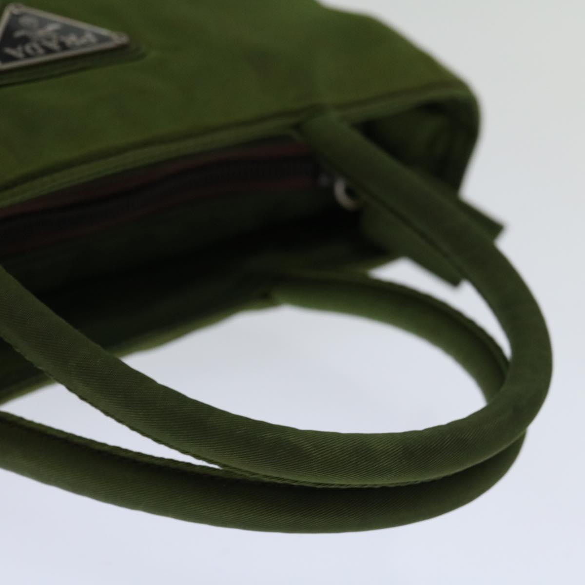 PRADA Hand Bag Nylon Green Auth yk10958