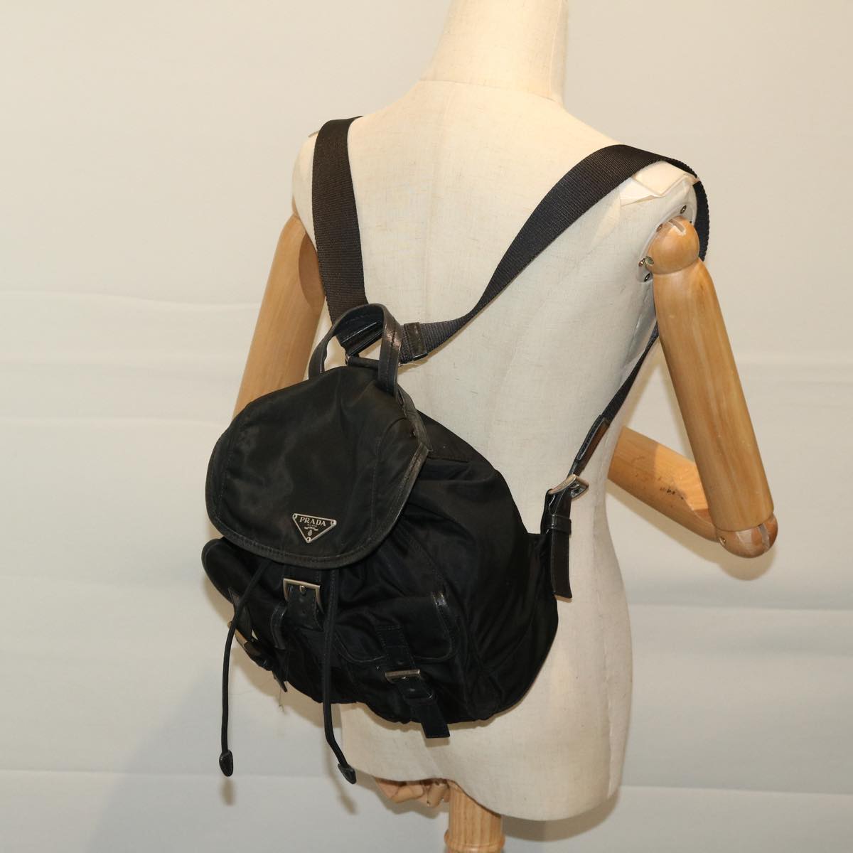 PRADA Backpack Nylon Black Auth yk10964