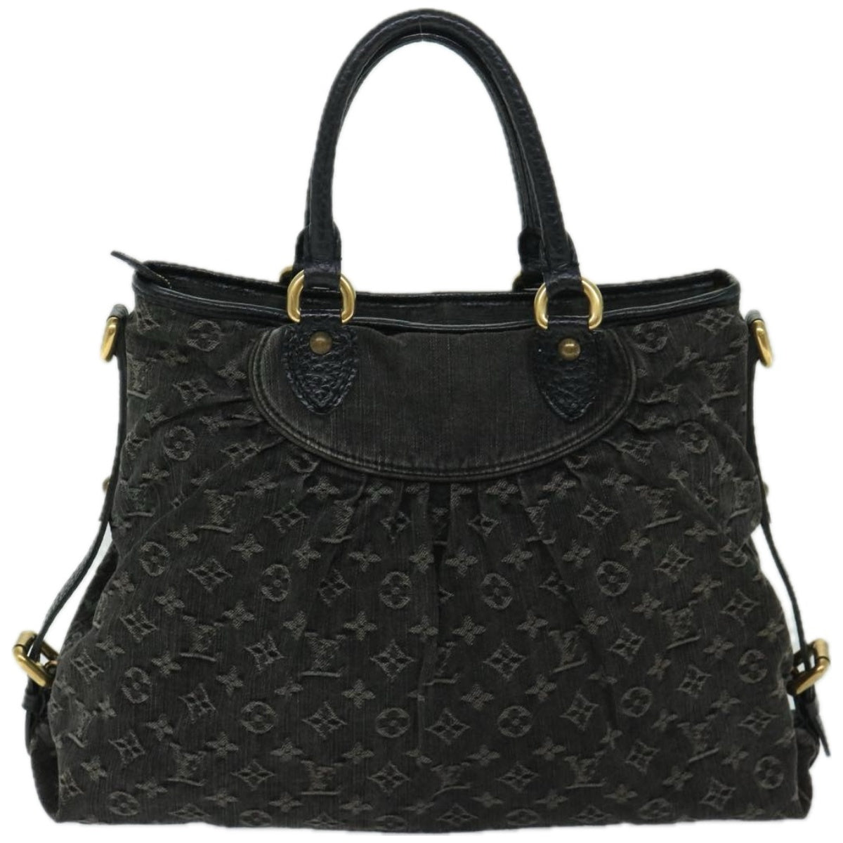 LOUIS VUITTON Monogram Denim Neo Cabby MM Bag 2way Black M95351 Auth yk10965