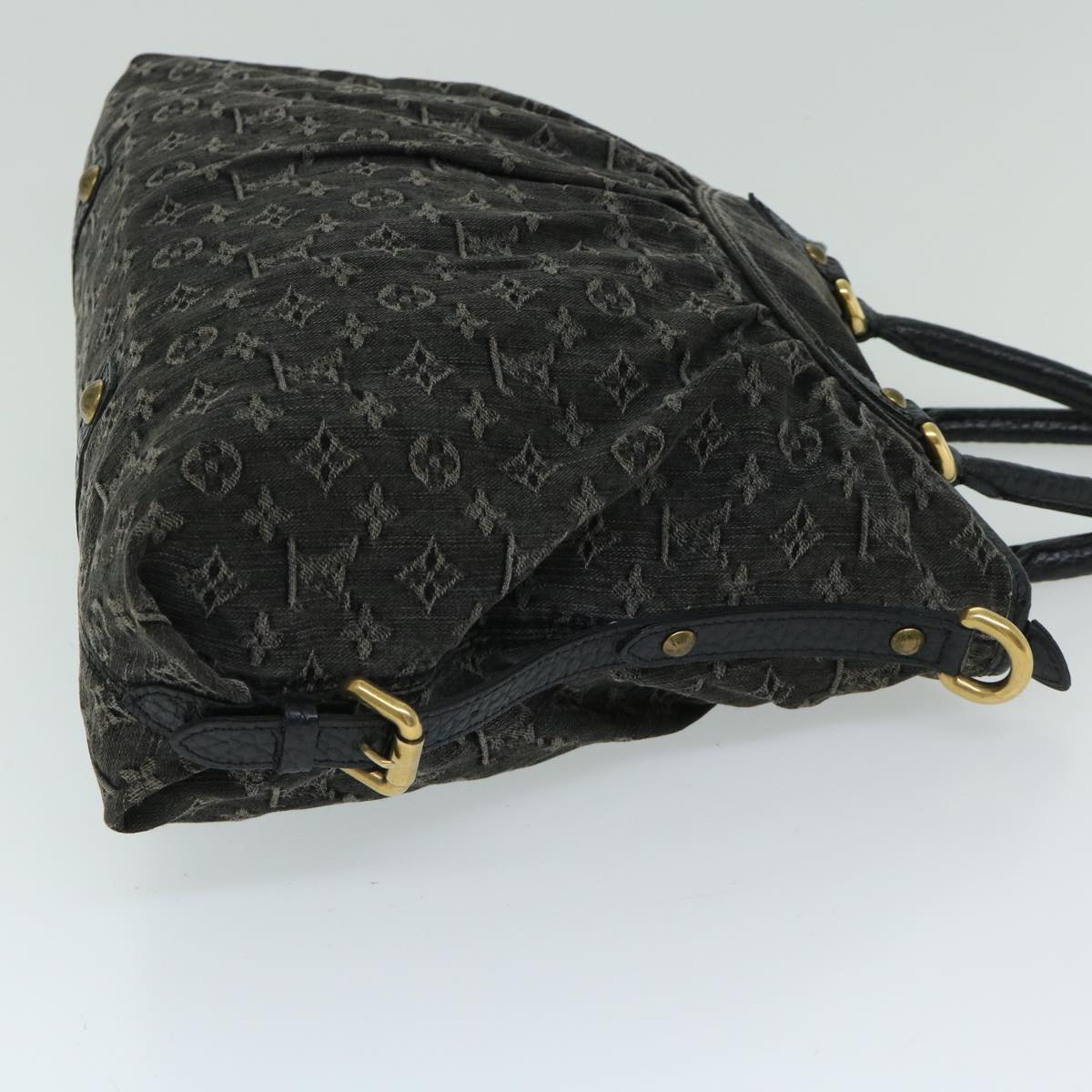 LOUIS VUITTON Monogram Denim Neo Cabby MM Bag 2way Black M95351 Auth yk10965