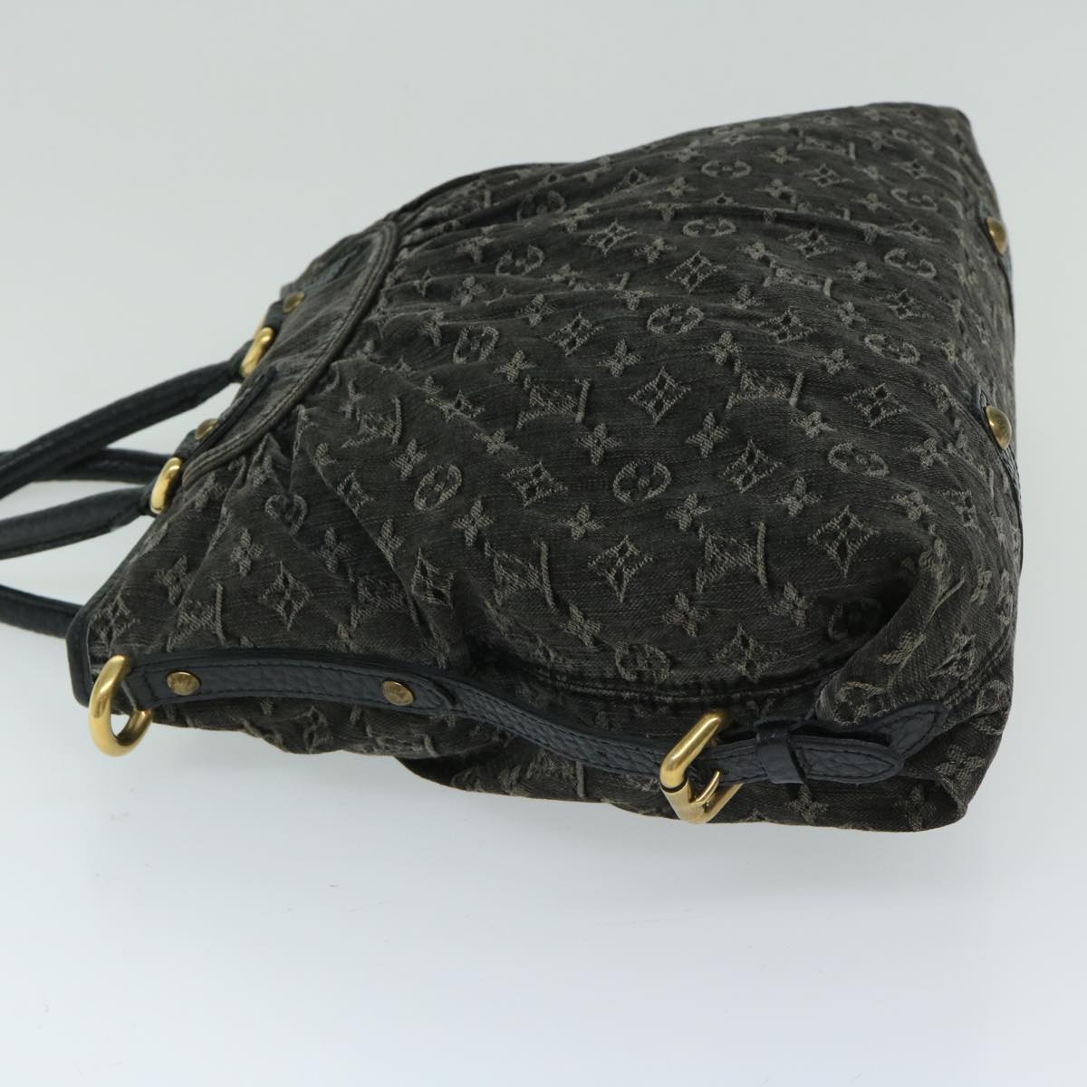 LOUIS VUITTON Monogram Denim Neo Cabby MM Bag 2way Black M95351 Auth yk10965