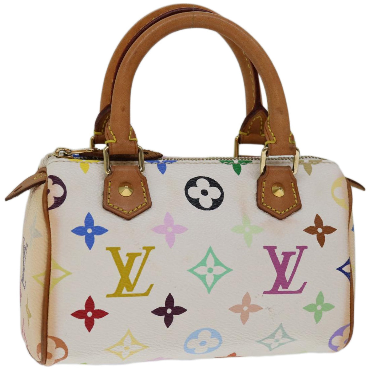 LOUIS VUITTON Monogram Multicolor Mini Speedy Bag White M92645 LV Auth yk10975A