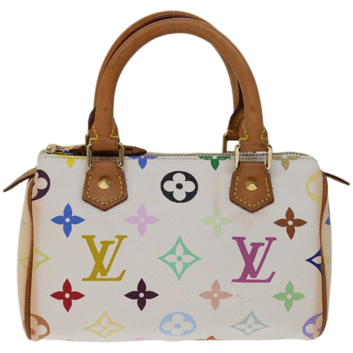 LOUIS VUITTON Monogram Multicolor Mini Speedy Bag White M92645 LV Auth yk10975A