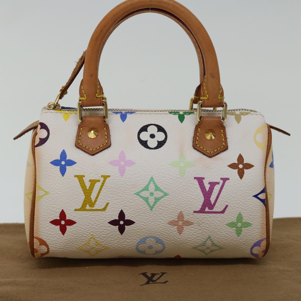 LOUIS VUITTON Monogram Multicolor Mini Speedy Bag White M92645 LV Auth yk10975A