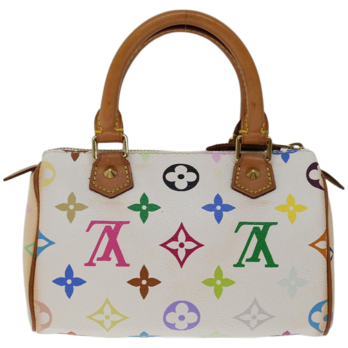 LOUIS VUITTON Monogram Multicolor Mini Speedy Bag White M92645 LV Auth yk10975A