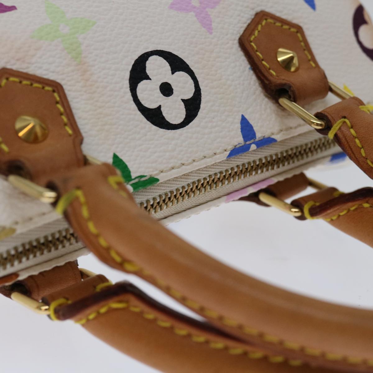 LOUIS VUITTON Monogram Multicolor Mini Speedy Bag White M92645 LV Auth yk10975A