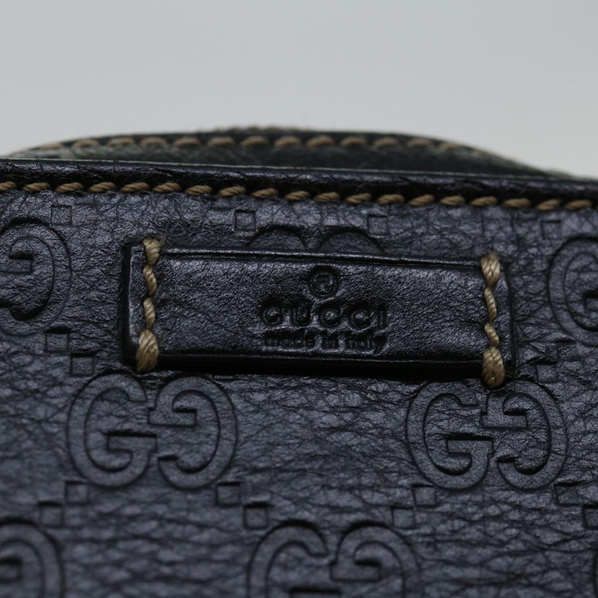 GUCCI GG Canvas Guccissima Clutch Bag Black 201755 Auth yk10993