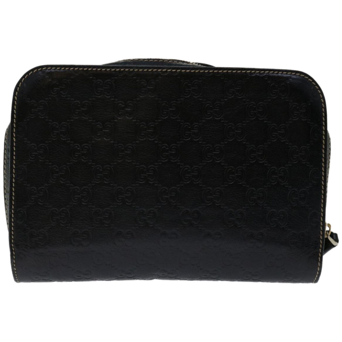 GUCCI GG Canvas Guccissima Clutch Bag Black 201755 Auth yk10993