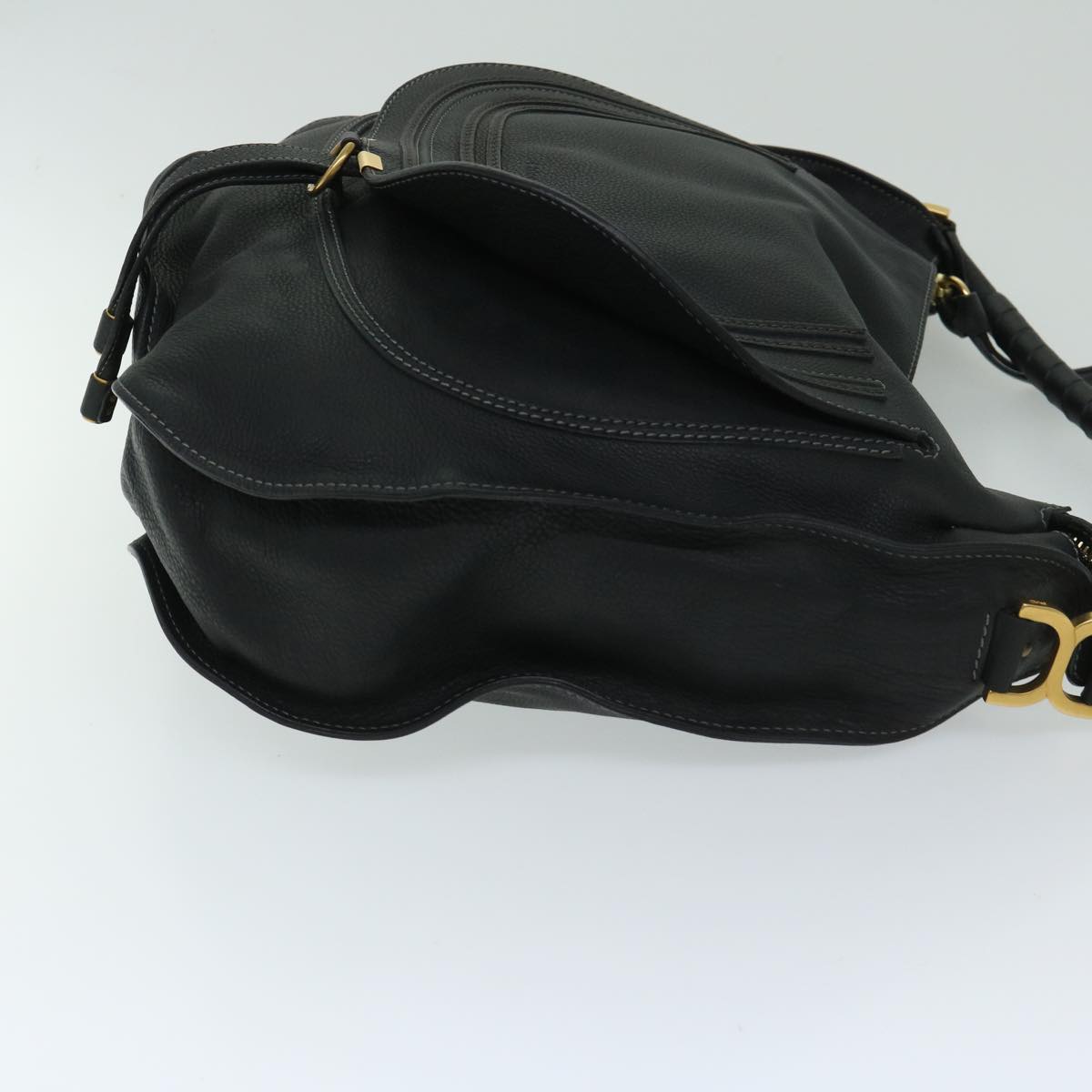 Chloe Mercy Shoulder Bag Leather Black Auth yk11019