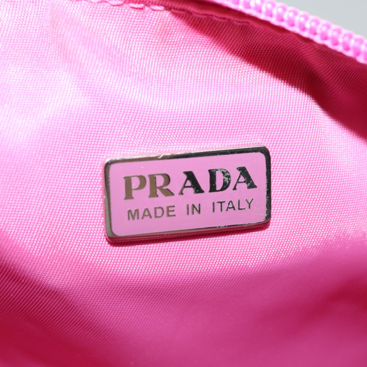 PRADA Accessory Pouch Nylon Pink Auth yk11037