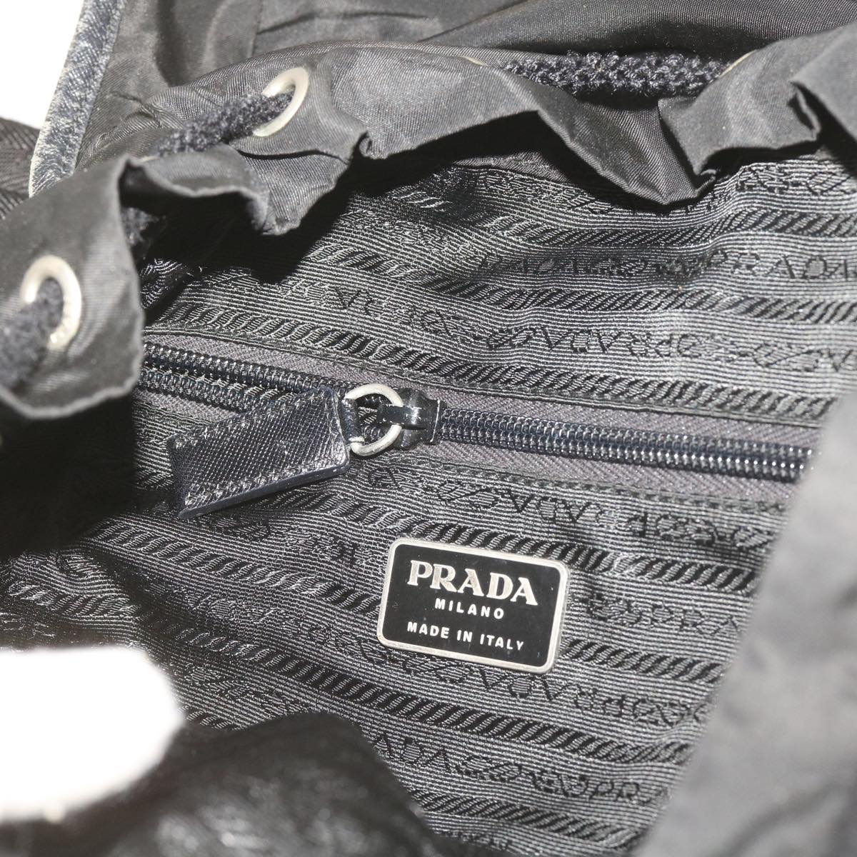 PRADA Backpack Nylon Black Auth yk11052