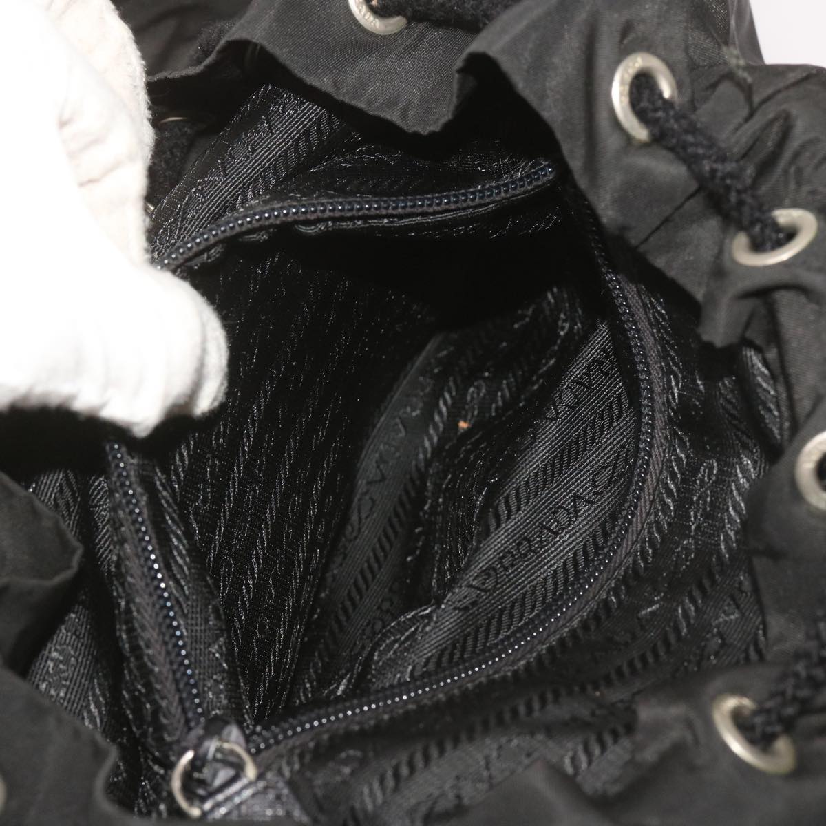 PRADA Backpack Nylon Black Auth yk11052