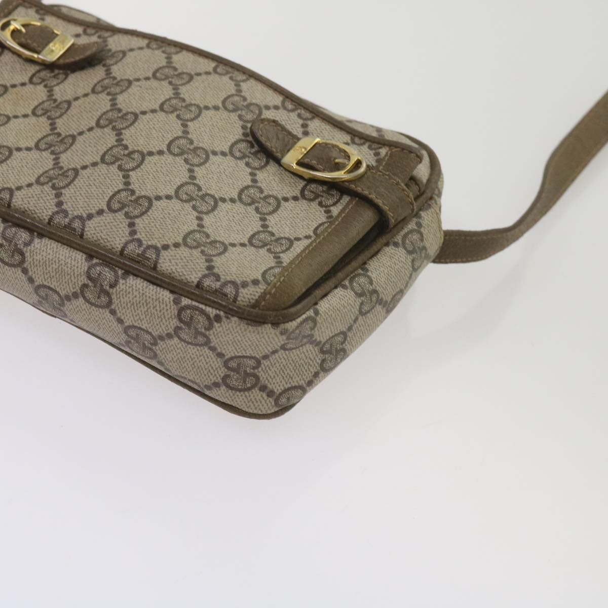 GUCCI GG Supreme Shoulder Bag PVC Beige Auth yk11067