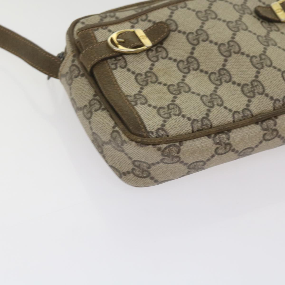 GUCCI GG Supreme Shoulder Bag PVC Beige Auth yk11067