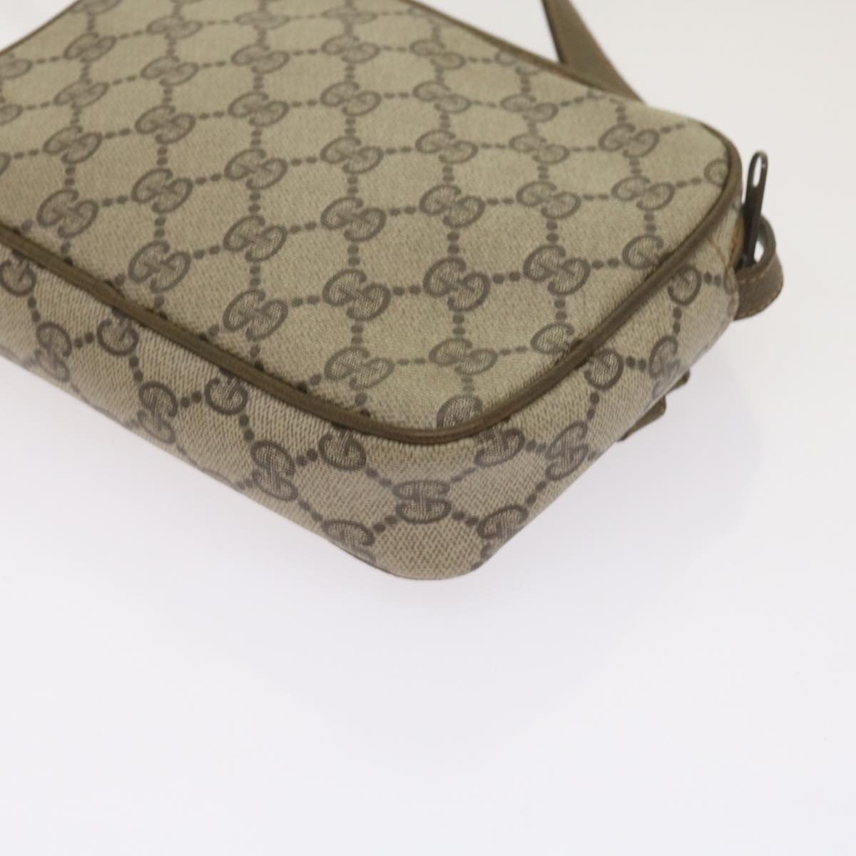 GUCCI GG Supreme Shoulder Bag PVC Beige Auth yk11067