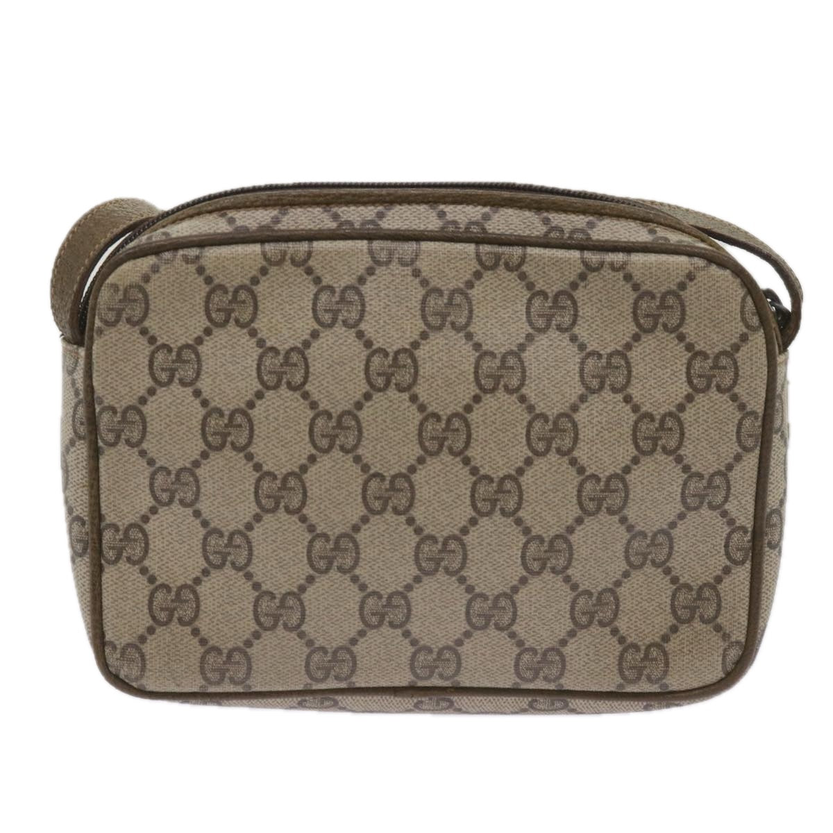 GUCCI GG Supreme Shoulder Bag PVC Beige Auth yk11067