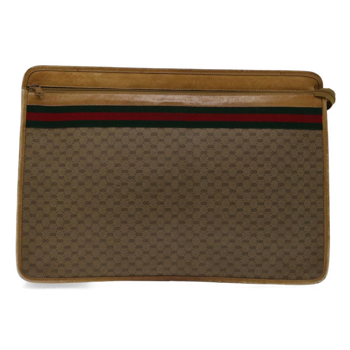 GUCCI Micro GG Supreme Web Sherry Line Briefcase Beige 017 115 4126 Auth yk11072