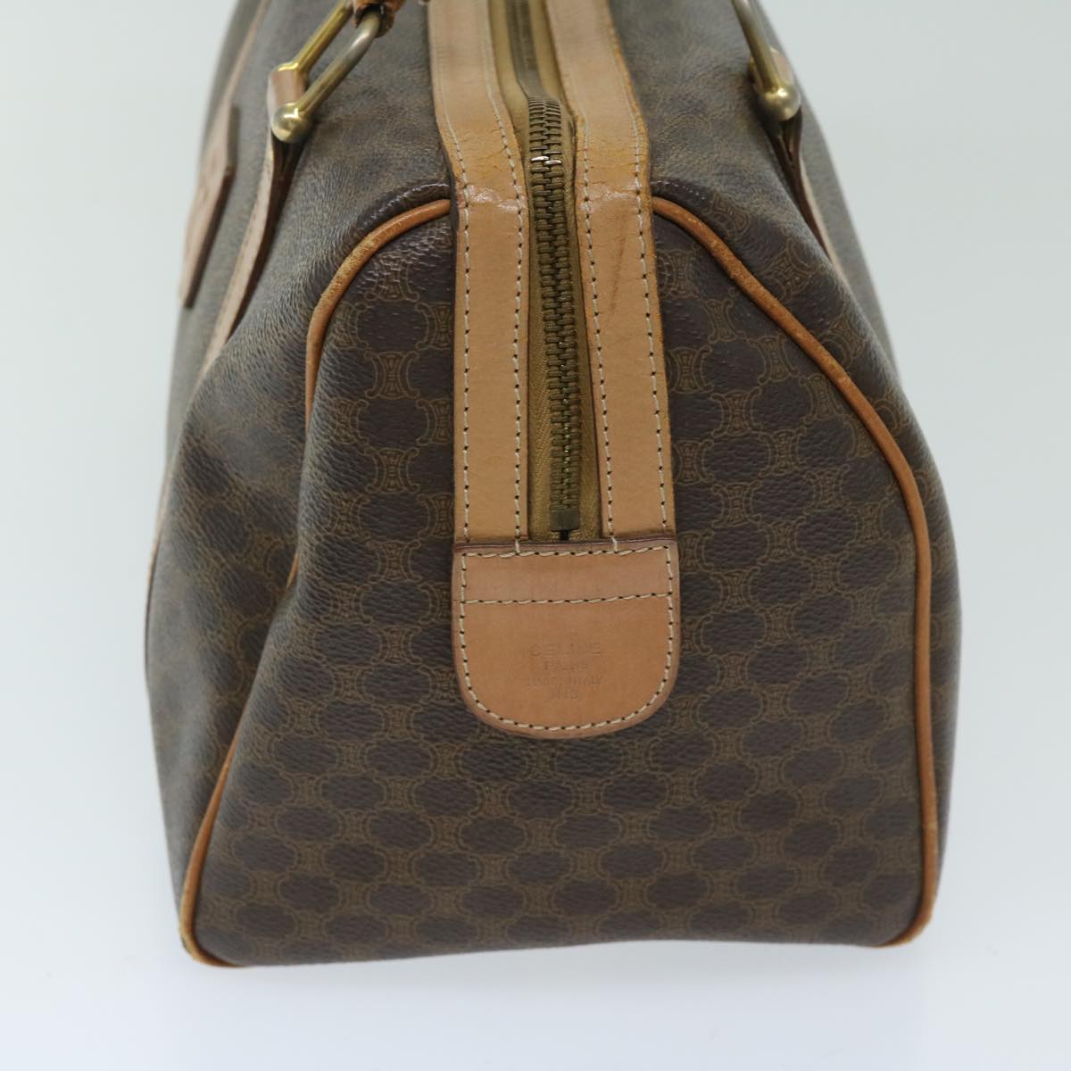 CELINE Macadam Canvas Hand Bag PVC Brown Auth yk11101