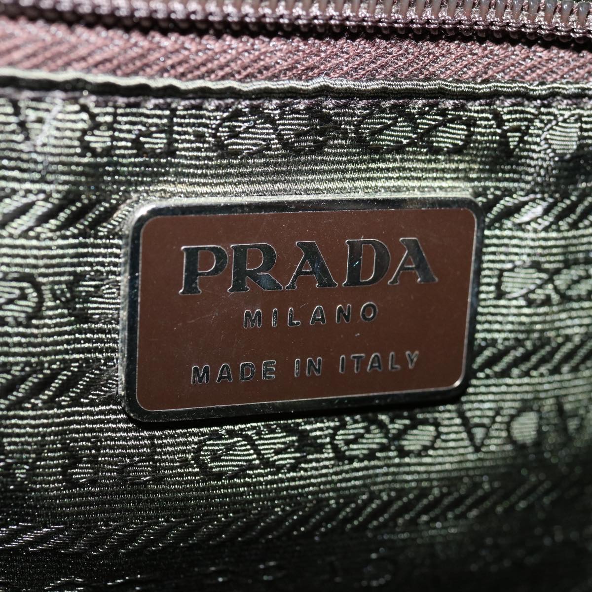 PRADA Hand Bag Nylon Brown Auth yk11116